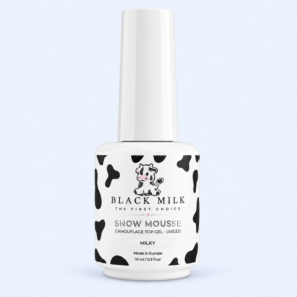 Top Camouflage Milky Black Milk 15 ml - Smirnova - frasco completo em fundo azul claro