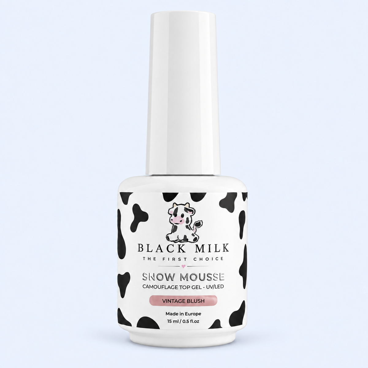 Top Camouflage Vintage Blush Black Milk 15 ml - Smirnova - frasco completo em fundo azul claro
