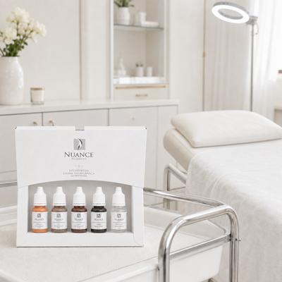 Kit Nuance Essential Sobrancelhas Linha Inorgânica em ambiente de clínica