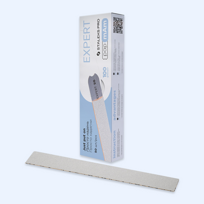Lixa Descartável papmAm Staleks EXPERT 22 Staleks — vista complementar do produto; SKU DFCE-22-100W / DFCE-22-150W / DFCE-22-180W / DFCE-22-240w
