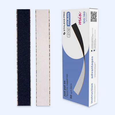 Lixa Descartável de Dupla Face papmAm Staleks Mix EXPERT 22 Staleks — vista complementar do produto; SKU DFCEMIX-22-100/180 / DFCEMIX-22-180/240