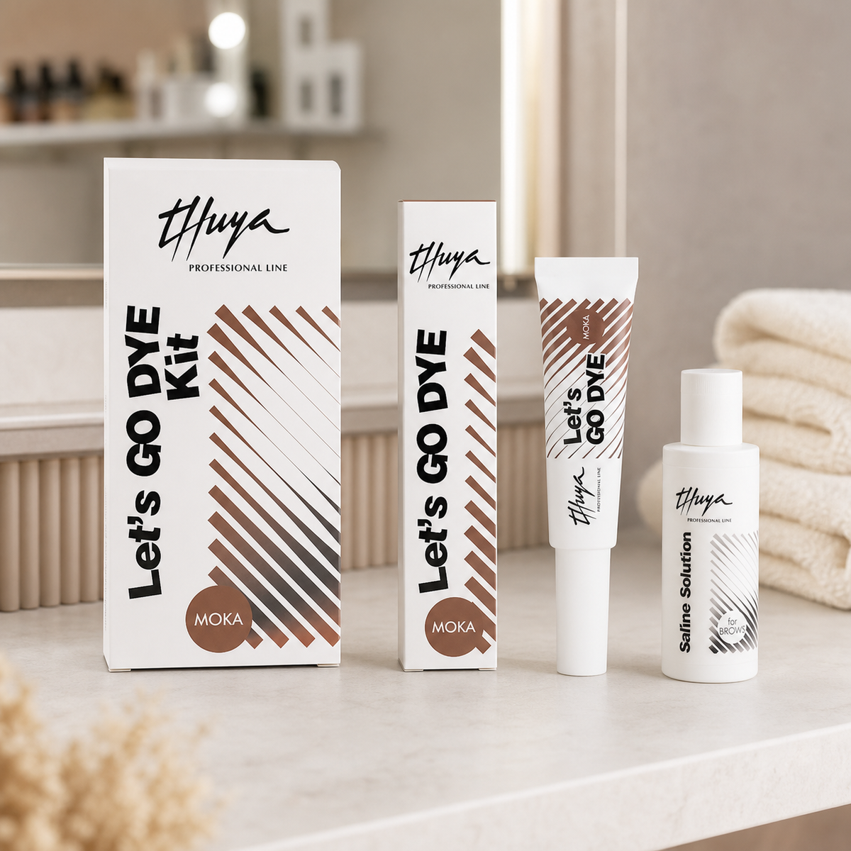 Kit Let's Go Dye Moka Thuya em ambiente profissional
